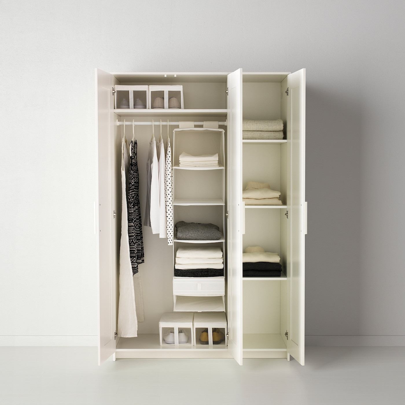 Brimnes Kleiderschrank 3-Türig - Weiß 117X190 Cm within Ikea Kleiderschrank 3 Türig