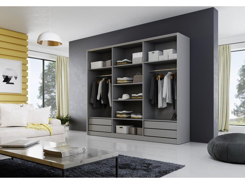 Easy Furniture Kleiderschrank Mit Spiegel 250 | Kaufland.de inside Kleiderschrank Grau Matt