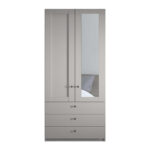 Kombi Kleiderschrank 1M Breit In Hellgrau – Ridonna With Regard To Kleiderschrank 1M Breit