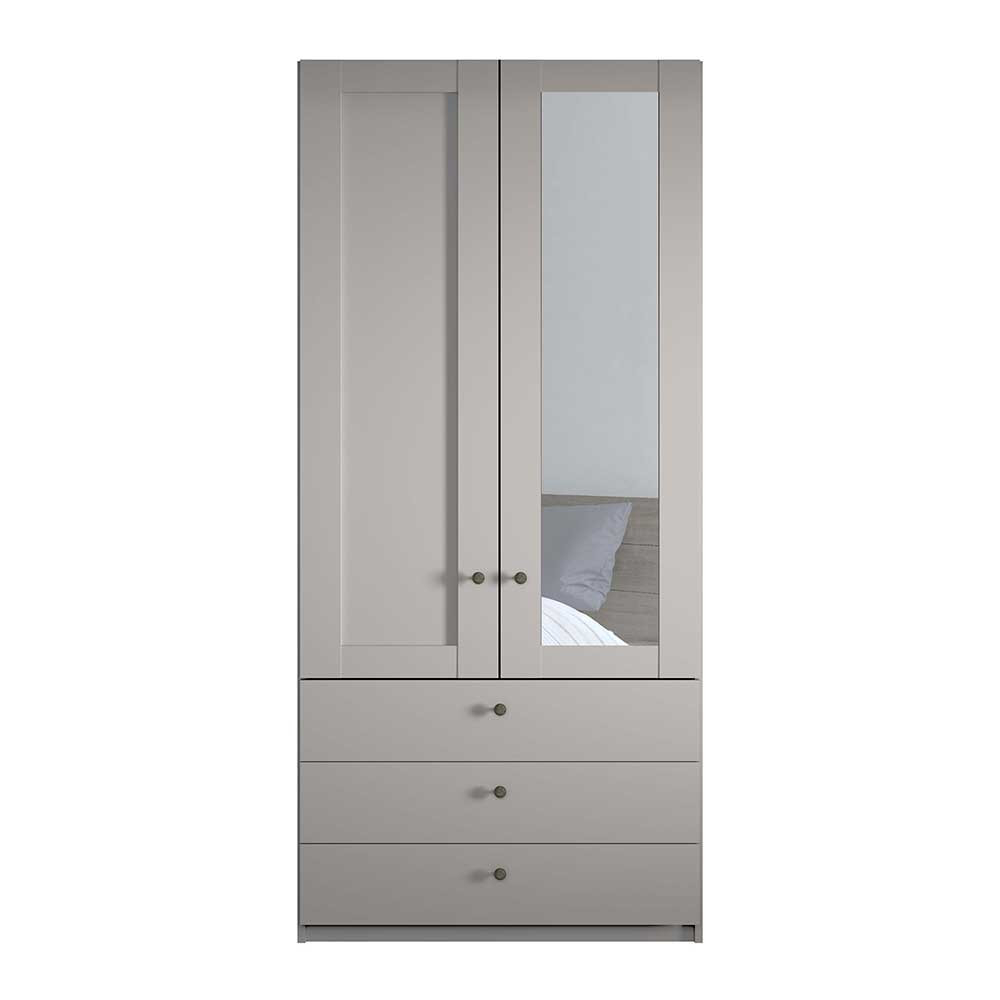 Kombi-Kleiderschrank 1M Breit In Hellgrau - Ridonna with regard to Kleiderschrank 1M Breit