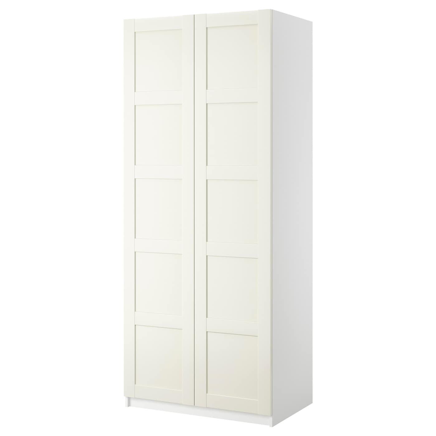 Pax / Bergsbo Schrank Mit 2 Türen - Weiß/Weiß 100X60X236 Cm within Pax Kleiderschrank Türen