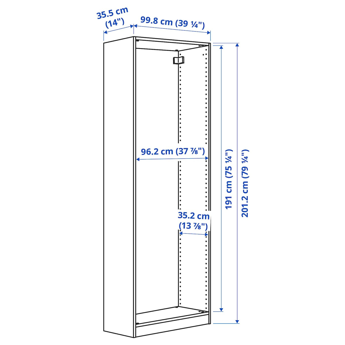 Pax Korpus Kleiderschrank - Weiß 100X35X201 Cm with regard to Kleiderschrank Korpus