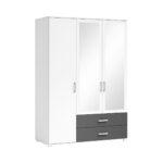 Kleiderschrank Inga 3 Trg. 125X190X51 Cm, Weiß/Graphit For Kleiderschrank Möbel Boss