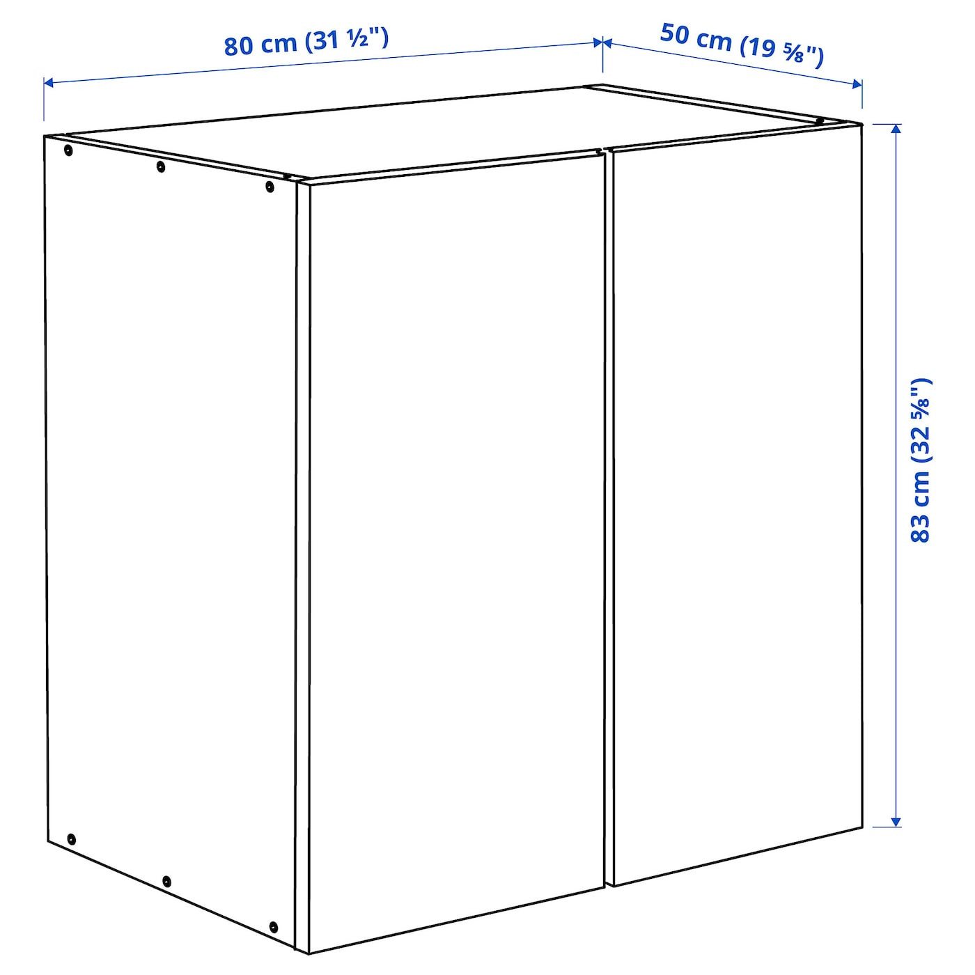 Ivar Schrank - Kiefer 80X50X83 Cm with Kleiderschrank 50 Cm Tief