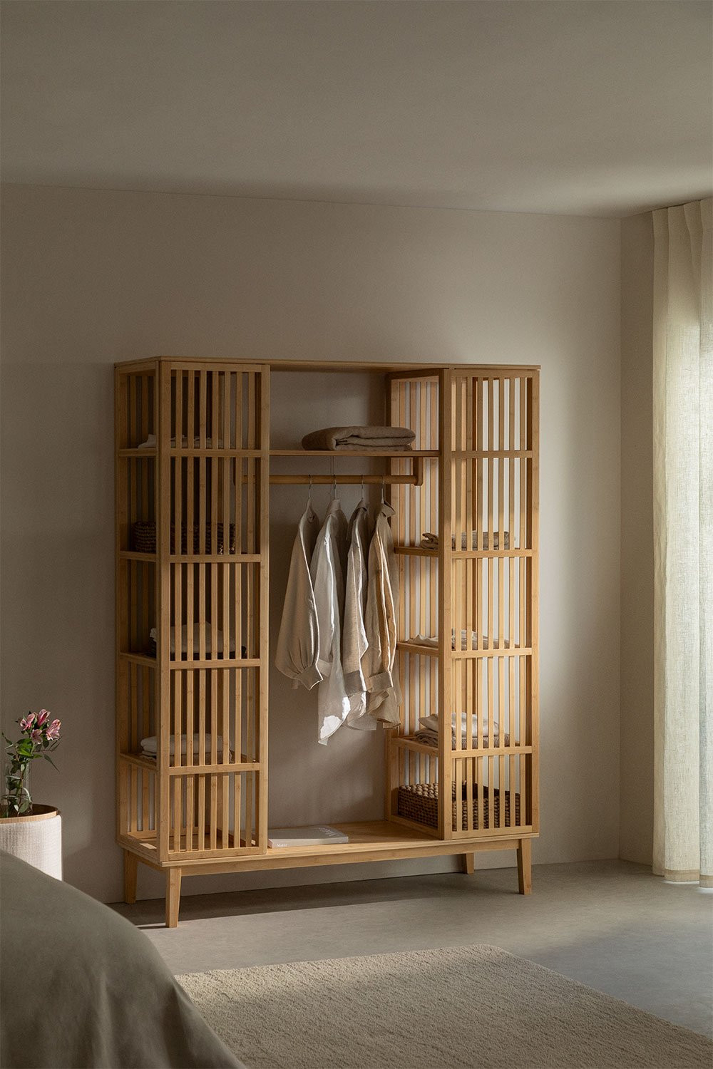 Offener Kleiderschrank Albin Bamboo regarding Bambus Kleiderschrank