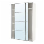 Pax / Auli Kleiderschrank – Weiß/Spiegelglas 150X66X236 Cm Intended For Kleiderschrank Mit Spiegel Ikea